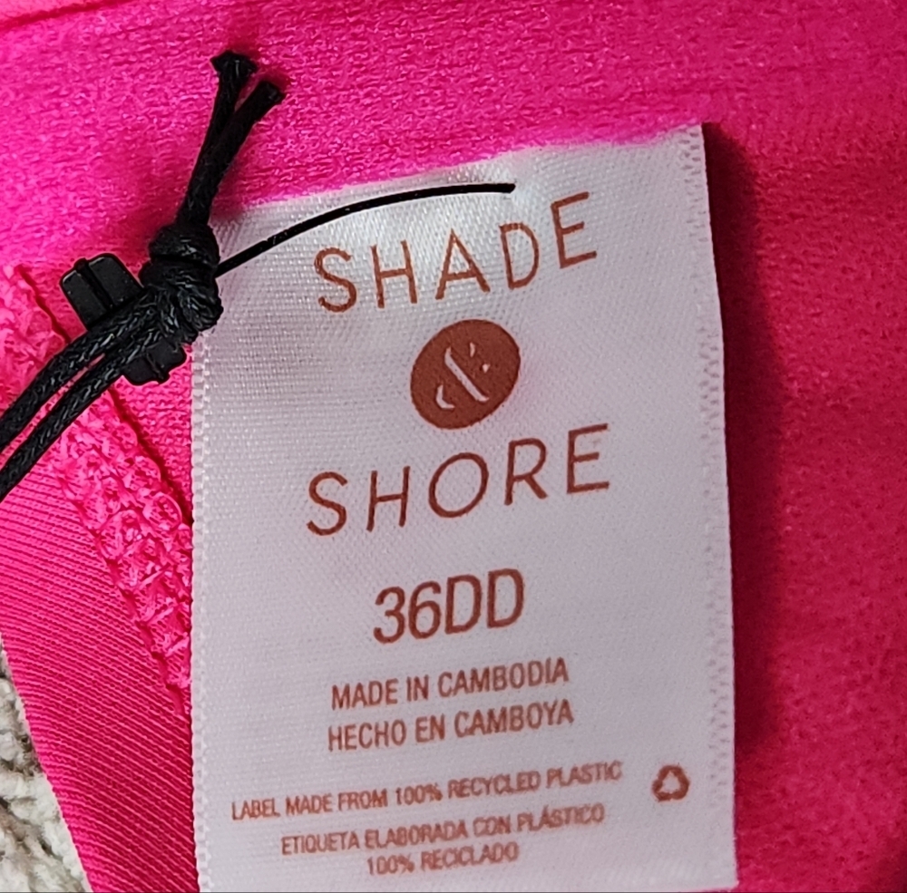 Women's Ring Detail Hidden Underwire Bikini Top - Shade & Shore Hot Pink 36DD - Picture 11 of 12